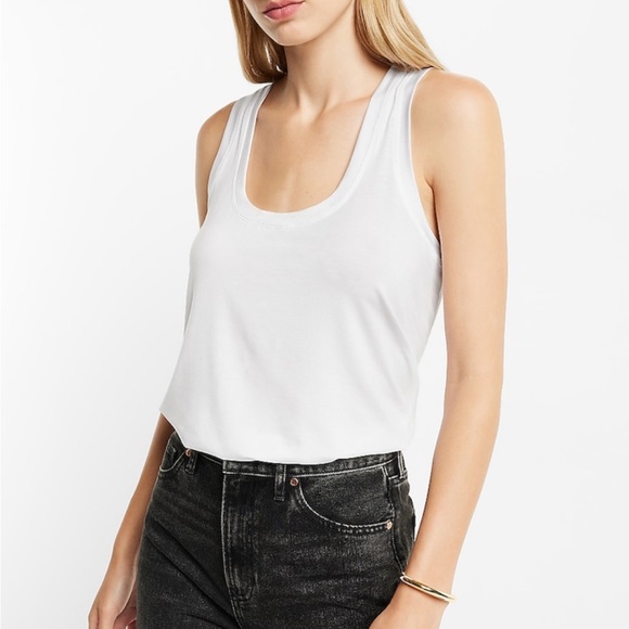 Express Tops - NWOT Express Super Soft Relaxed Scoop Neck Tank XL White